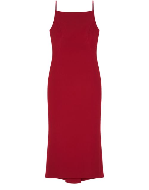 GIVENCHY Robe midi à encolure carrée en crêpe cady