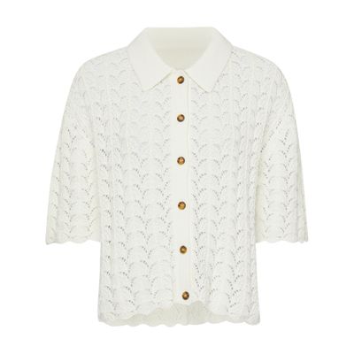 LOULOU STUDIO ADRIA SHORT SLEEVE CARDIGAN