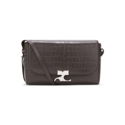 Courrèges Croc-style Icotype Bag In Brown