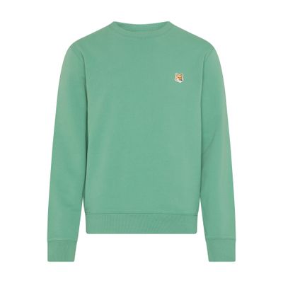 Shop Maison Kitsuné Fox Head Patch Sweatshirt In Teal_grey