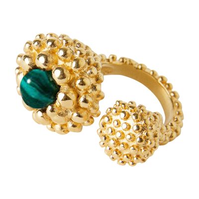 Paola Sighinolfi Karpos Malachite Ring In Gold