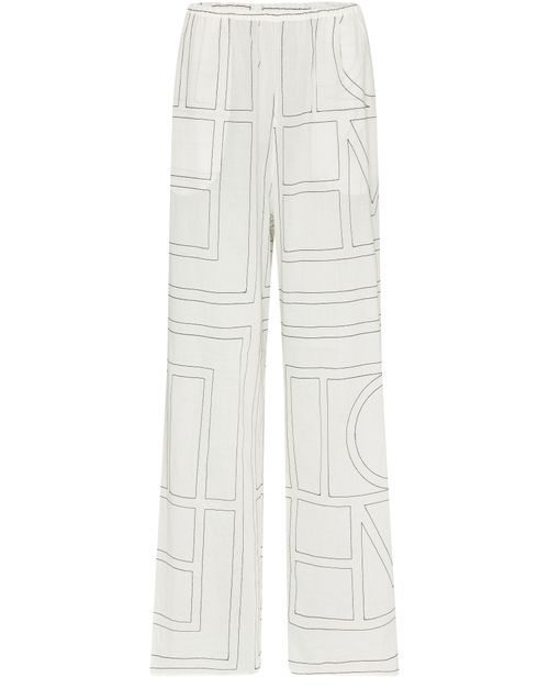 TOTEME Pantalon de pyjama en coton avec monogramme