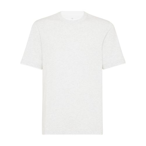 Brunello Cucinelli Solid Crewneck T-shirt In Pearl_grey