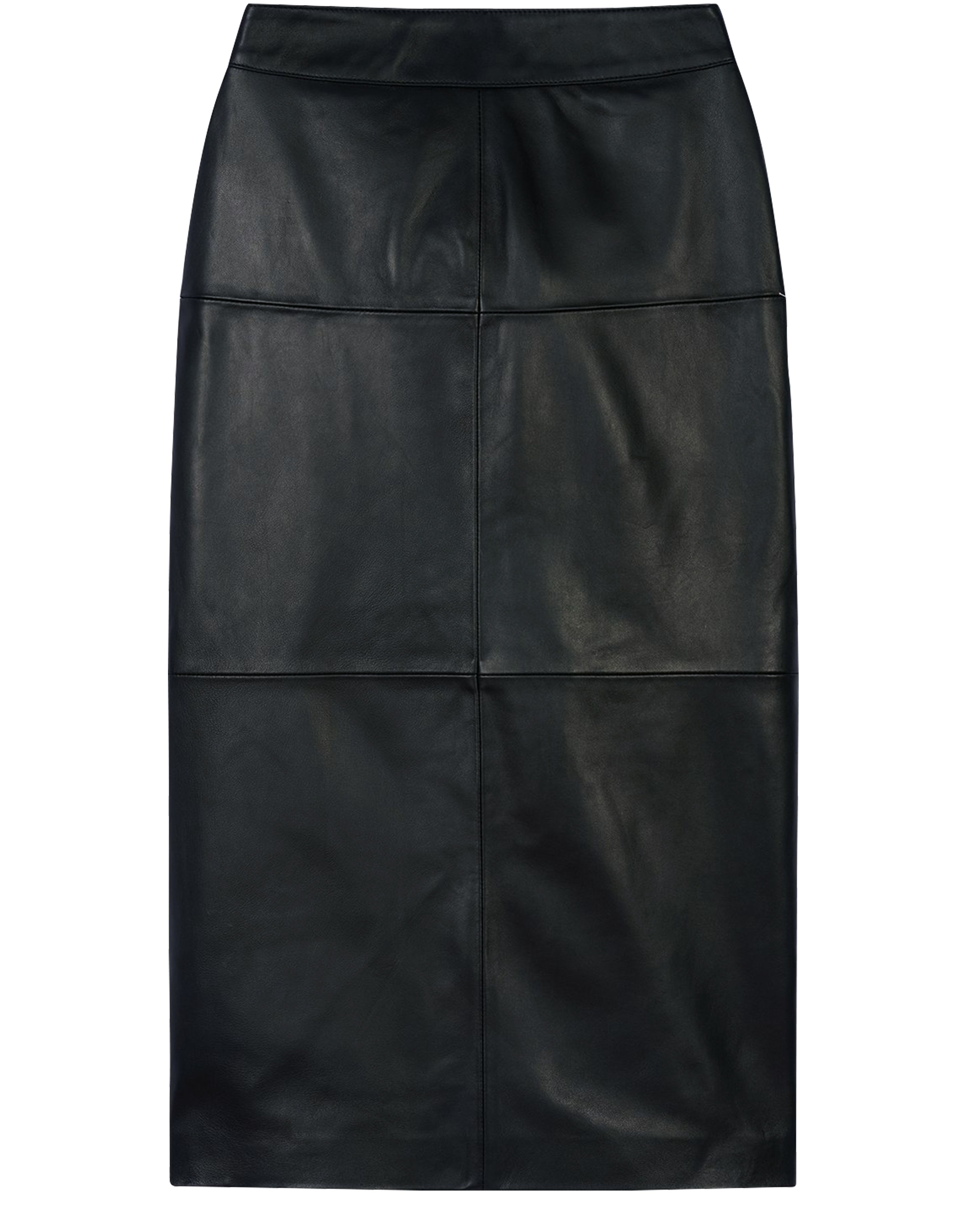 Lamb leather midi skirt