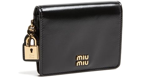 MIU MIU Leather coin purse with padlock details