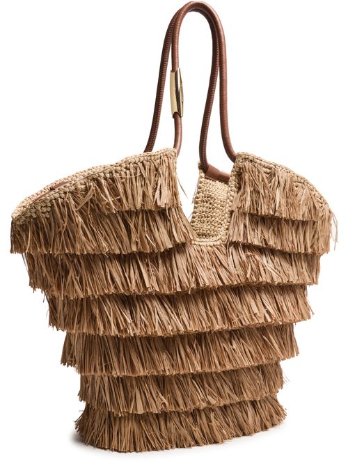 ZIMMERMANN Goldentime medium fringed tote bag