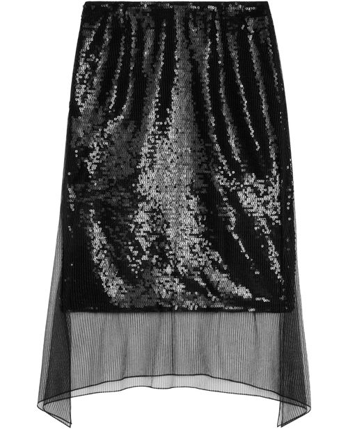 CELINE Foulard skirt in pinstripe tulle