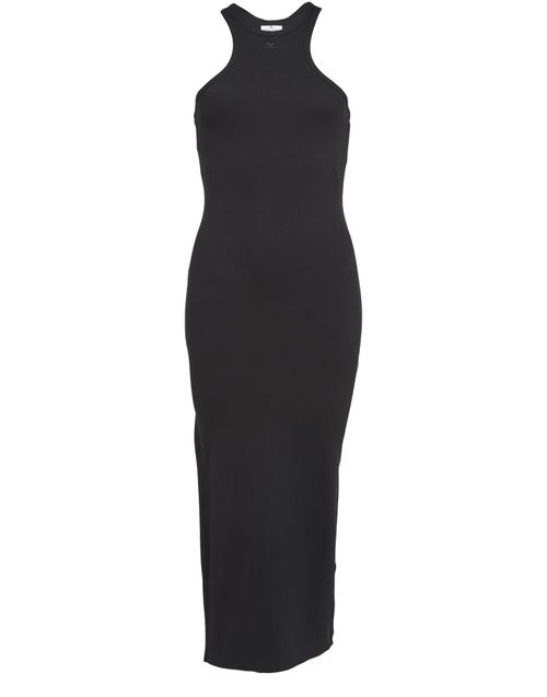 COURREGES Robe longue à bords-côtes en scuba 90's