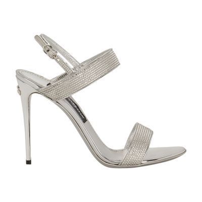 Dolce & Gabbana Kim  Rhinestone Sandals In Lgt_grey_crystal