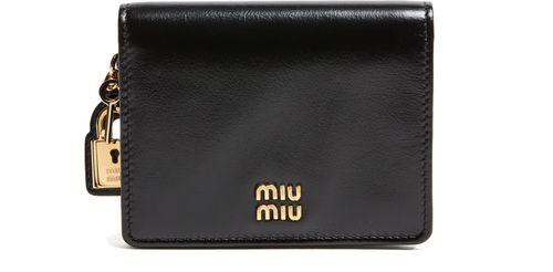 MIU MIU Leather coin purse with padlock details