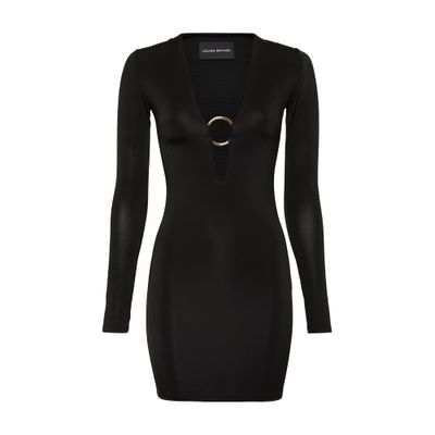 Shop Louisa Ballou Helios Mini Dress In Black