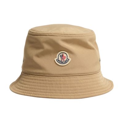 Moncler Logo Bucket Hat In Beige