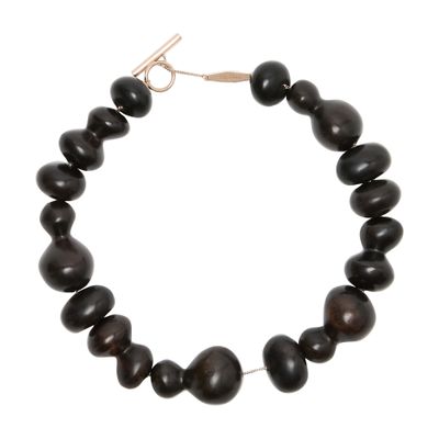 Max Mara Bead Necklace In Brown