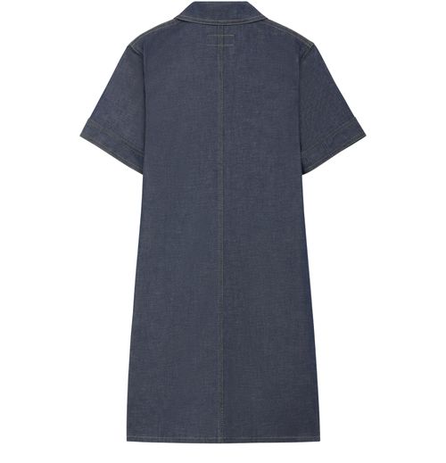 CELINE Mini dress in raw wash denim