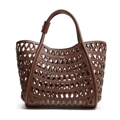 Max Mara Marine S Weave Bag In Brown