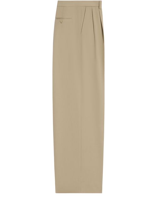 CELINE Pleated trousers in cotton and wool gabardine