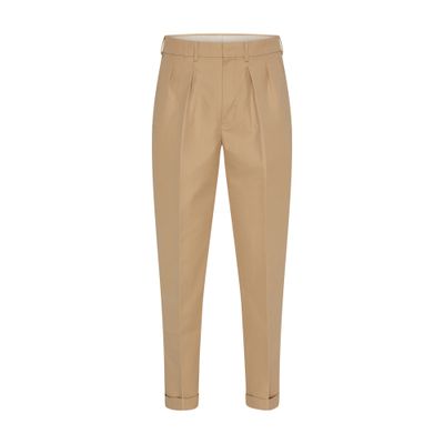Tom Ford Compact Cotton Chino Pants In Beige