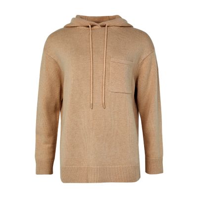 Max Mara Liana Wool And Cashmere Hooded Sweater In Brown