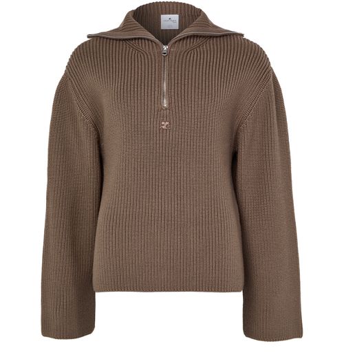 COURREGES Ribbed wool trucker sweater