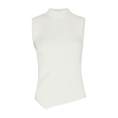 Totême Almaz Asymmetric Ribbed Tank Top In White