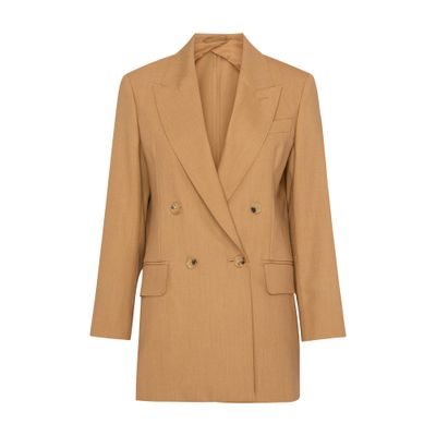 Max Mara Mirko Cross-button Blazer In Cammello