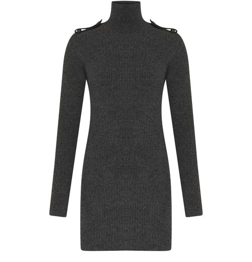 MCQUEEN Robe courte côtelée à col roulé