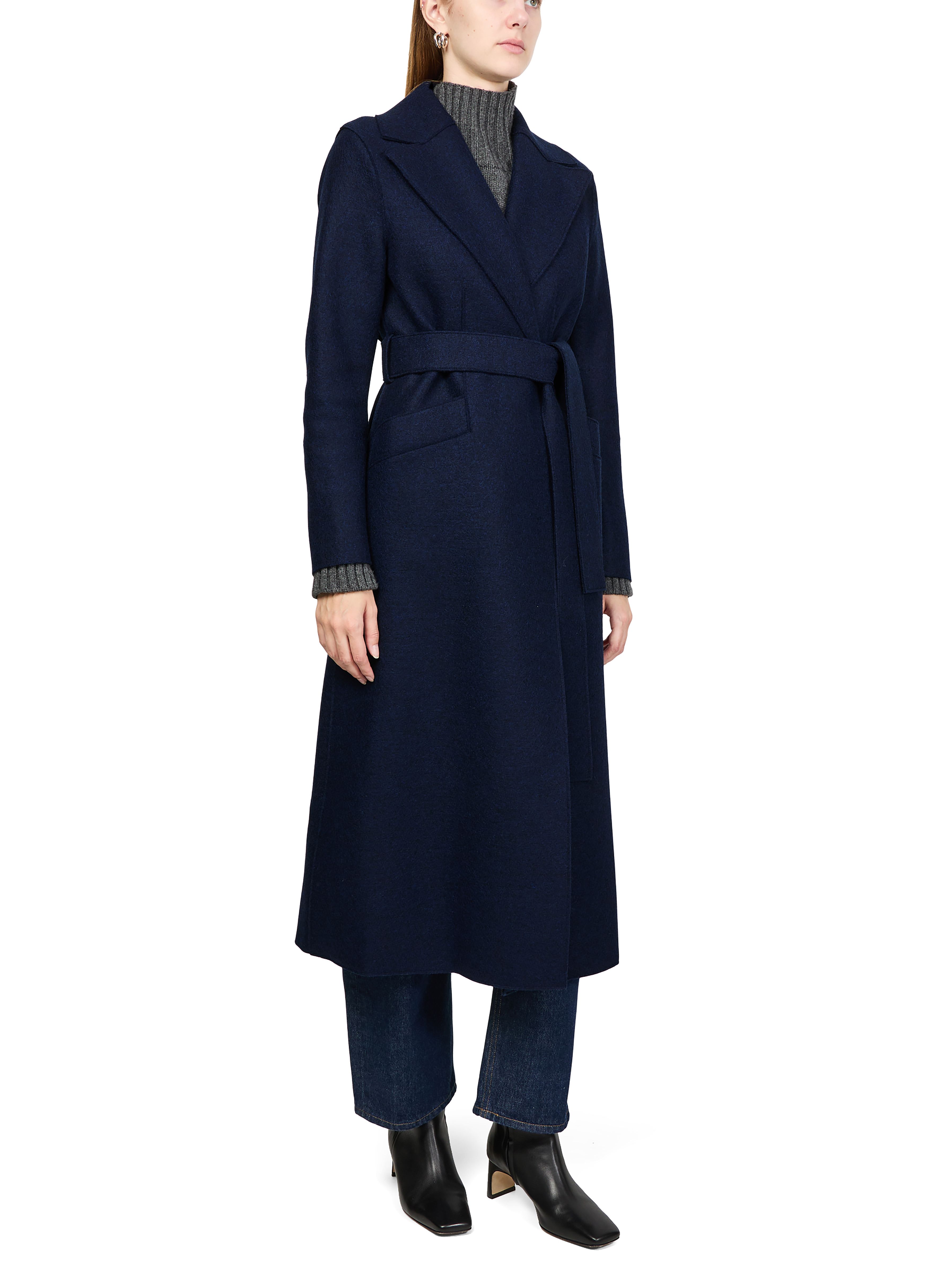 Maxi coat in pressed wool thumbnail 6