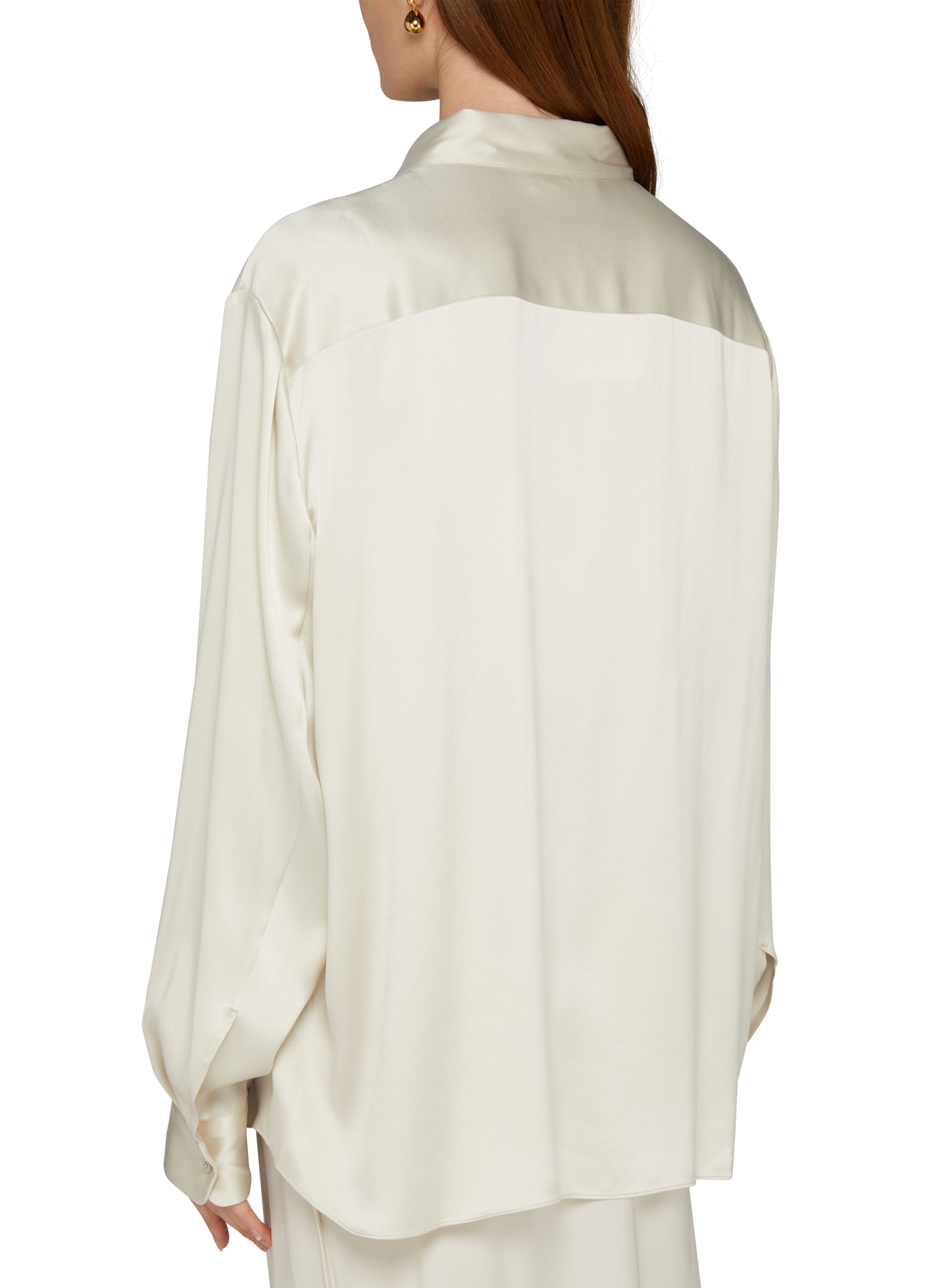 Button-up long-sleeved silk shirt thumbnail 5