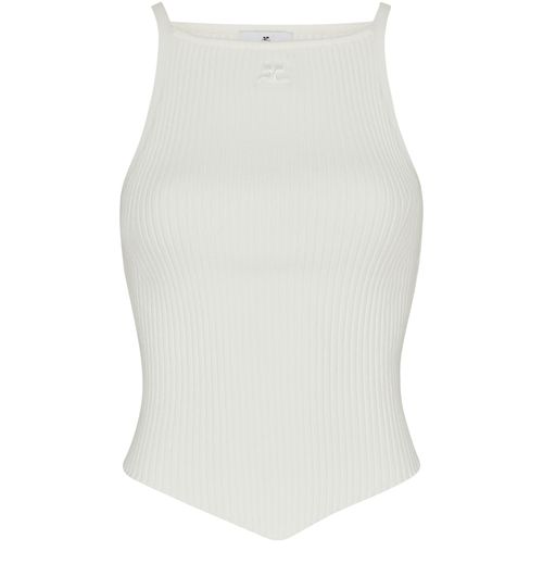 COURREGES Rib knit Pointy tank top