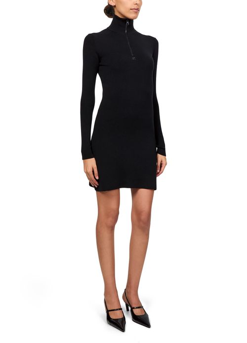 COURREGES Zipped mockneck dress