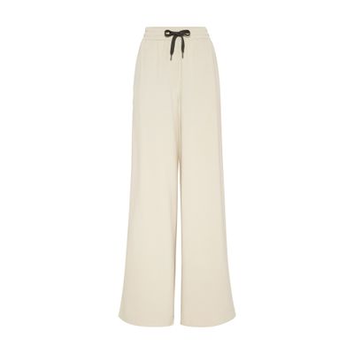 Brunello Cucinelli Drawstring Wide-leg Trousers In Beige