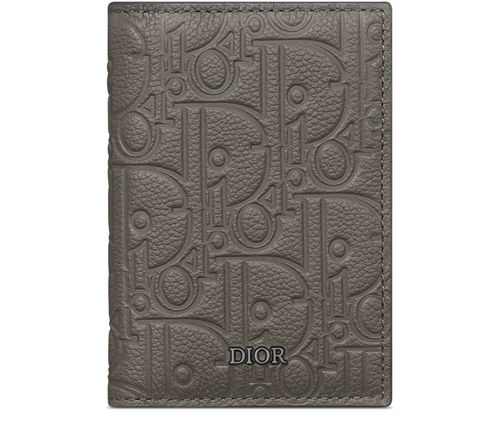 DIOR Vertical Bifold Card Holder in Dior Gravity leather