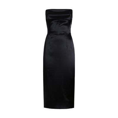 Dolce & Gabbana Satin-finish Midi Dress In Black