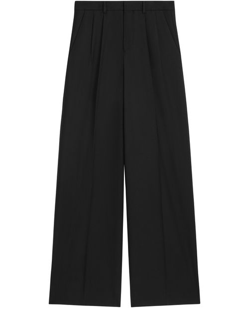 CELINE Pleated trousers in light wool gabardine