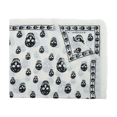 Alexander Mcqueen Skull Scarf In White