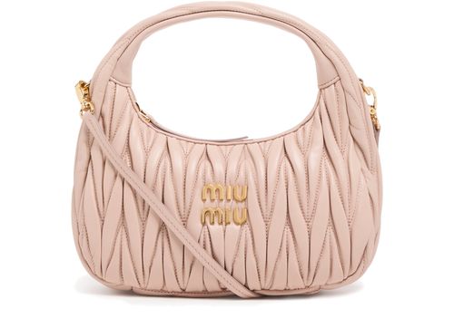 MIU MIU Wander quilted nappa leather hobo bag