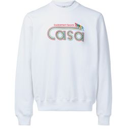 【CASABLANCA 】Chenille ロゴ入りスウェットシャツ ホワイト CASABLANCA ロゴ入りスウェットシャツ ホワイト - Wrong Weather
