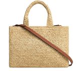 Small cabas Thais in raffia and calfskin - CELINE