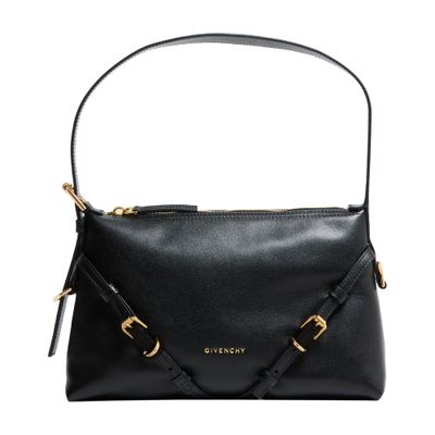 Givenchy Voyou Mini Shiny Leather Bag In Black
