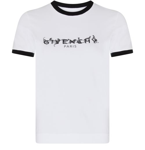 GIVENCHY GIVENCHY Paris slim fit t-shirt with leopard print