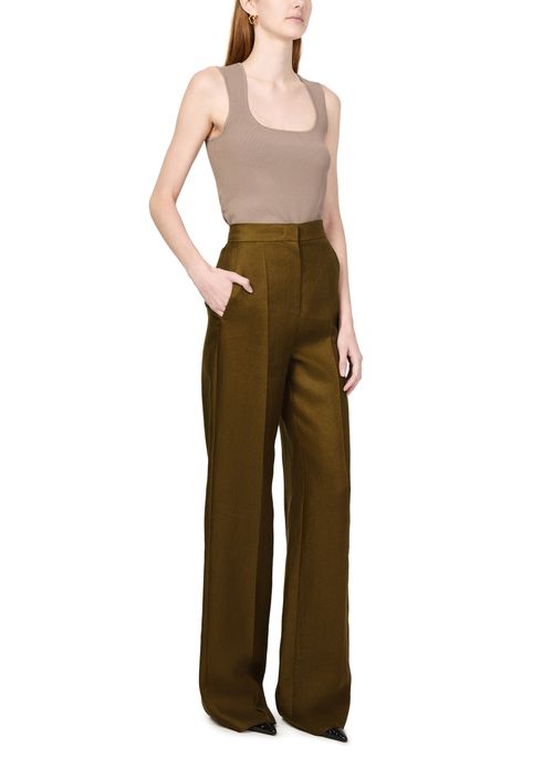 MAX MARA Gerade geschnittene Hose aus Leinen Aversa