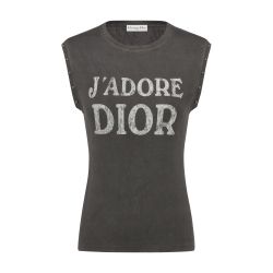 J'ADORE DIOR タンクトップ ベロアロゴ　うすブルーグレー J'ADORE DIOR タンクトップ ベロアロゴ うすブルーグレー J'ADORE DIOR