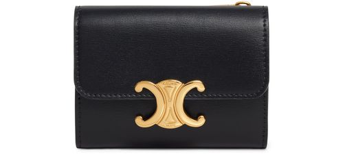 CELINE Compact wallet Triomphe in shiny calfskin