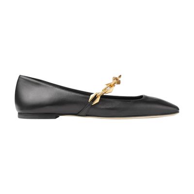 Shop Jimmy Choo Diamond Tilda Flat Ballerinas In Black