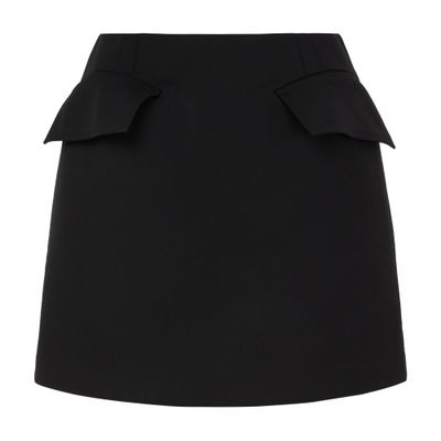 Shop Alexander Mcqueen Wool Mini Skirt In Black