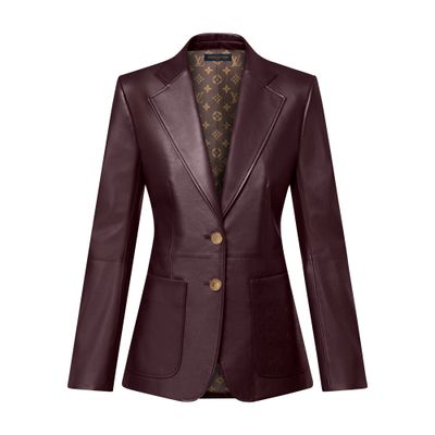Louis Vuitton Leather Blazer Jacket In Purple