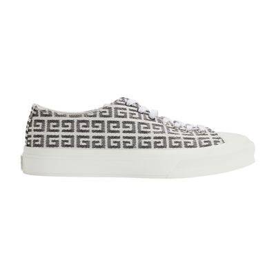 Givenchy City Sneakers In 4g Jacquard In Noir Blanc