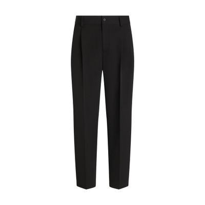 Dolce & Gabbana Cotton-gabardine Tailored Trousers - Men's - Cotton/spandex/elastane In Black