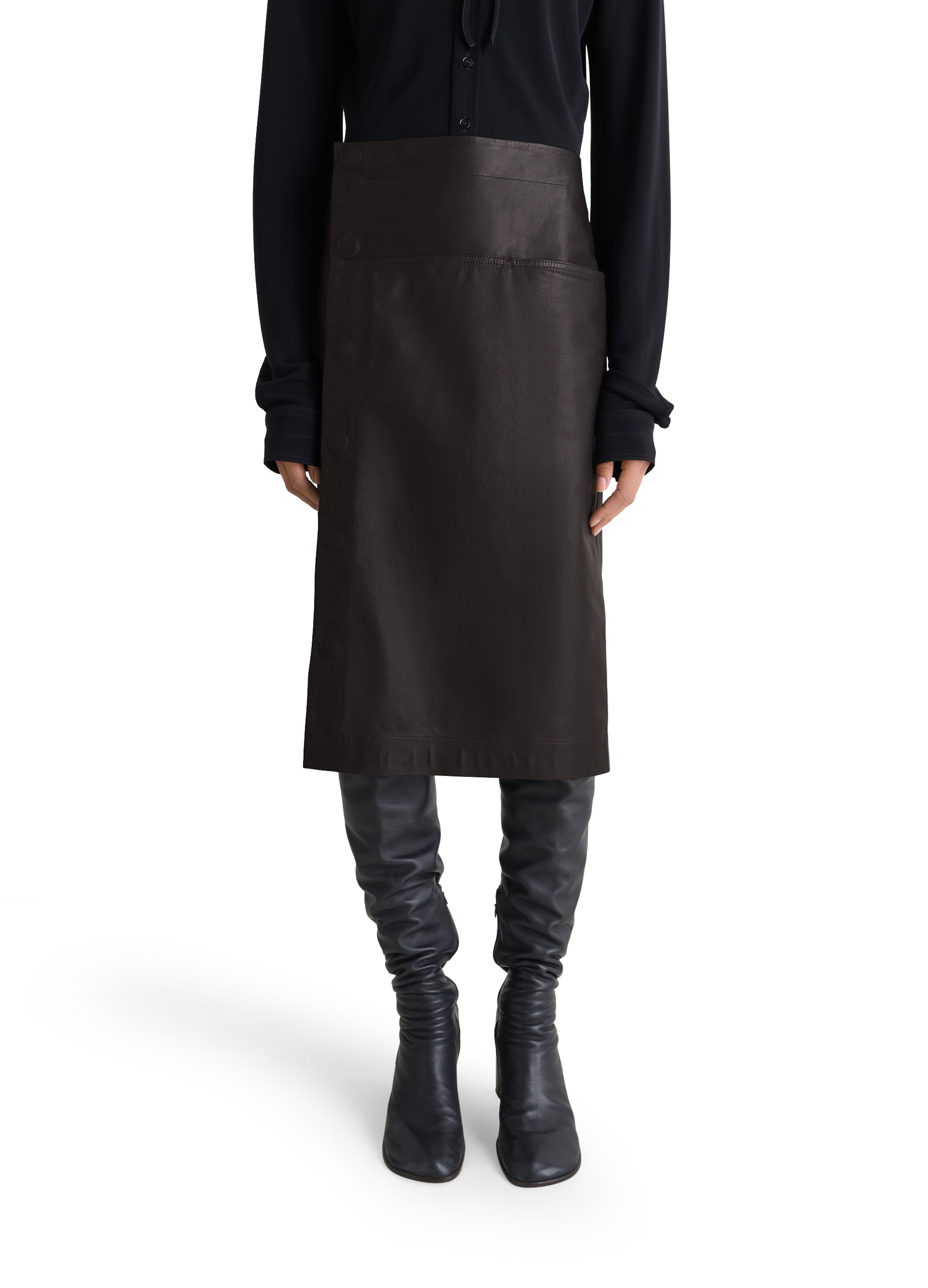 Leather wrapover skirt thumbnail 5