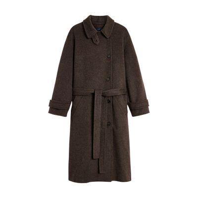 Soeur Jules Longline Belted Coat In Brown